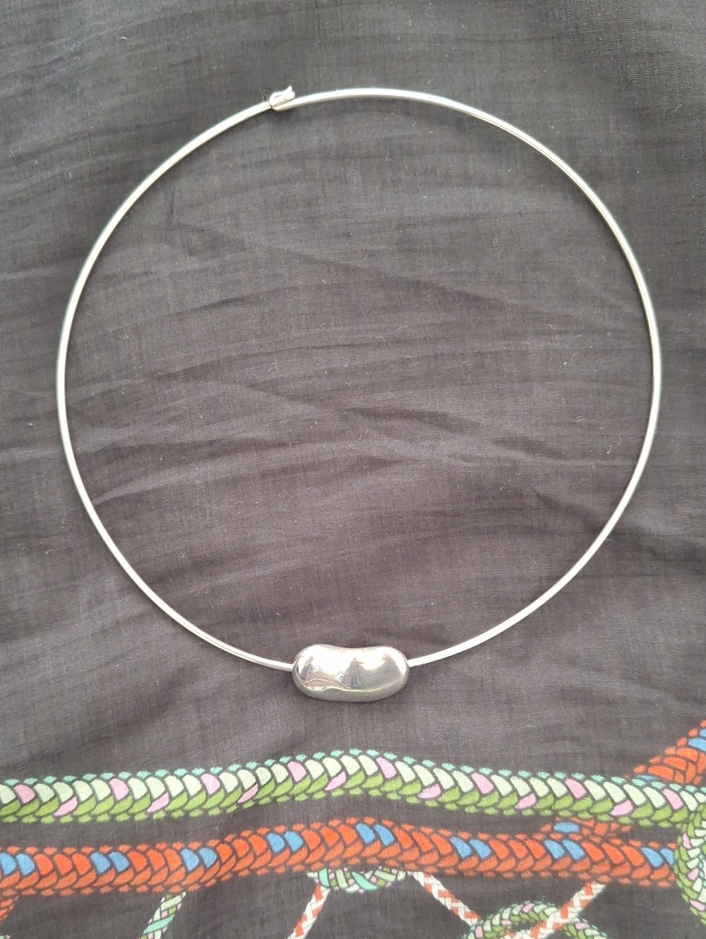 Tiffany & Co. Elsa Peretti Silver Bean Necklace